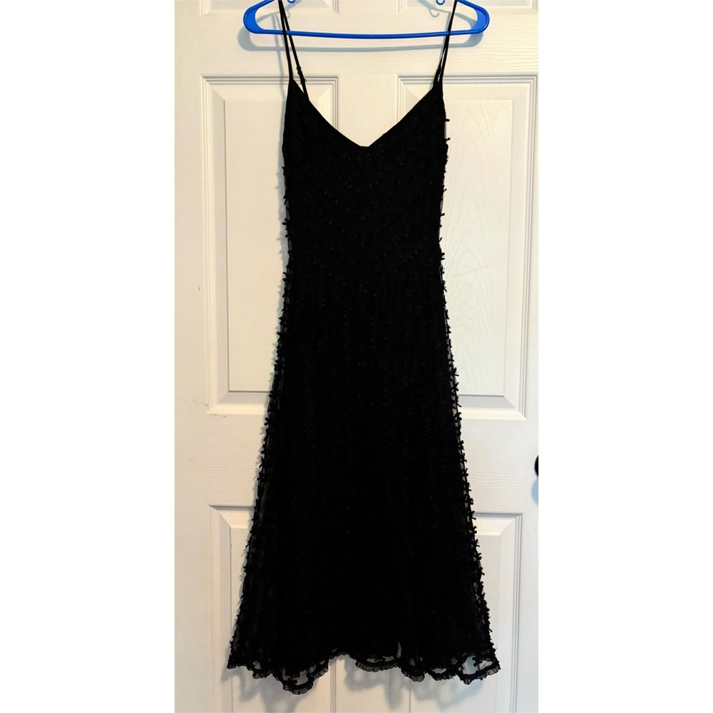 Betsey Johnson Black Floral Midi Dress. Size 4.